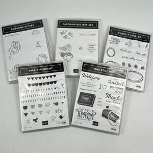 Stampin Up Cling And Photopolymer Stamp Sets Lot Pick A Pennant Otters Crafting